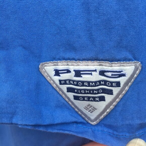 Columbia PFG Fishing Shirt Blue Mesh Lined Vent Back Hiking Camping Mens XL - Picture 5 of 9